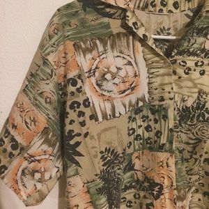✰ vintage cheetah print button up shirt ✰